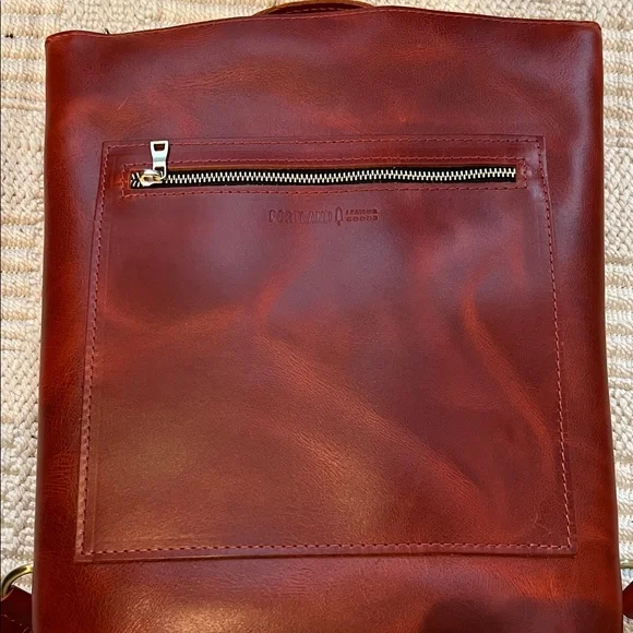 Beautiful Rosso Portland Leather Goods Laptop Backpack - Picture 2 of 9